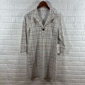 Scapa‎ Lauren Perre White Tan Shift Dress Small NWT